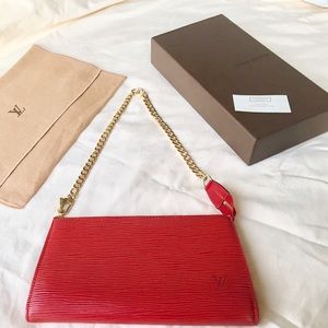 Louis Vuitton EPI  Pochette  leather Red clutch