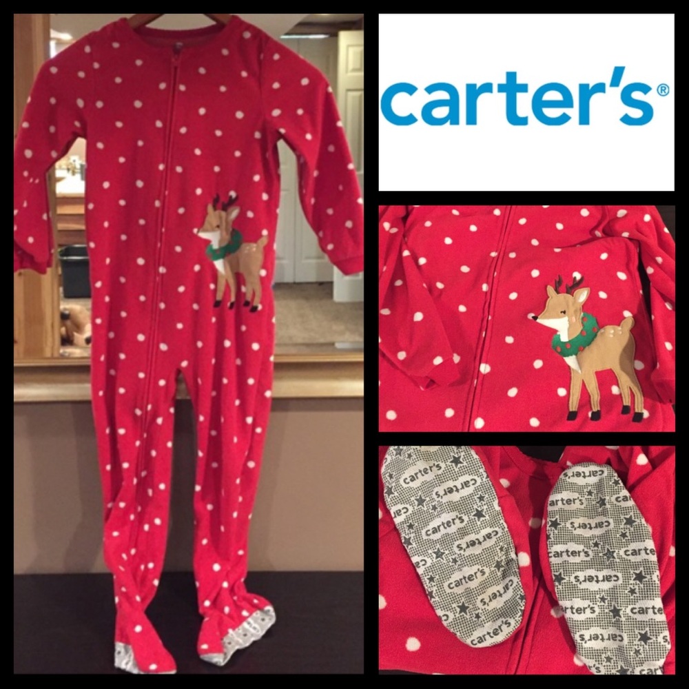 ✨3 for $12✨ Carter's Reindeer Fleece Pj's - Picture 1 of 6