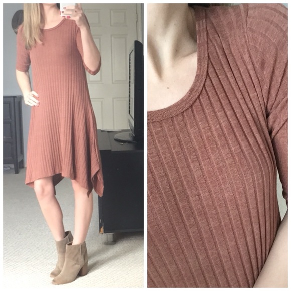 LAST ITEM▫Amber Wide Ribbed UnevenDress w/ Pockets - Picture 4 of 4