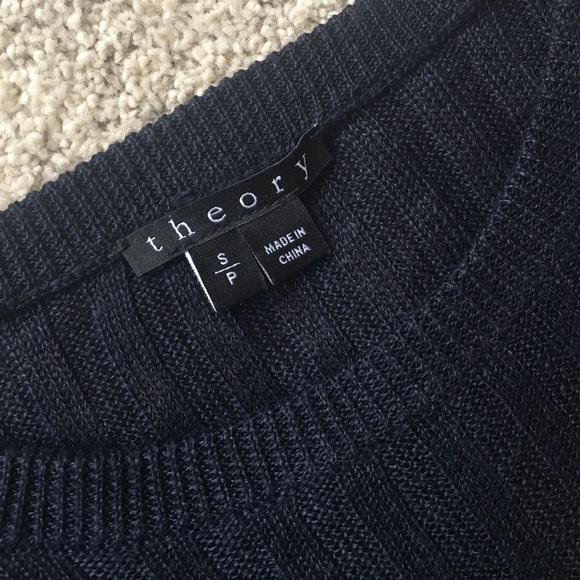 Theory Navy Linen Sweater - Picture 2 of 4