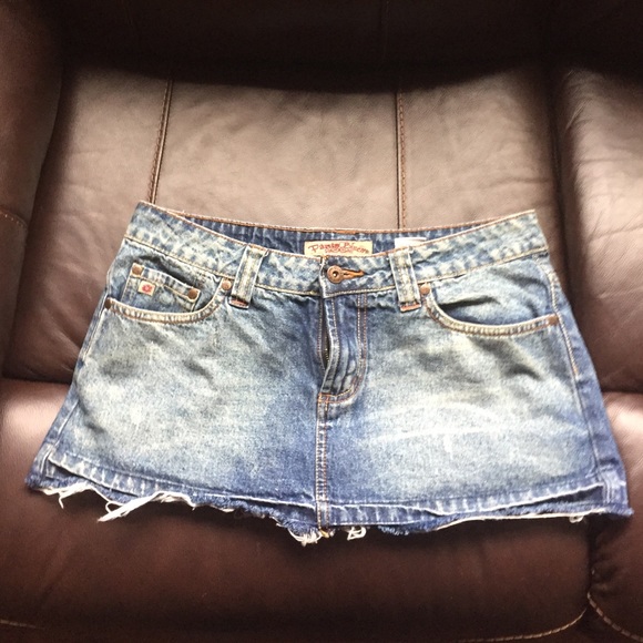Paris blue denim mini skirt