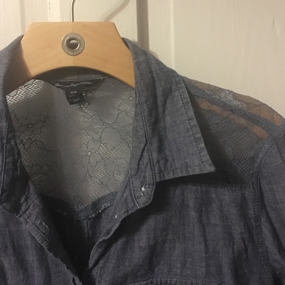 AE size Med, button up, with lace top trim. - Picture 2 of 2