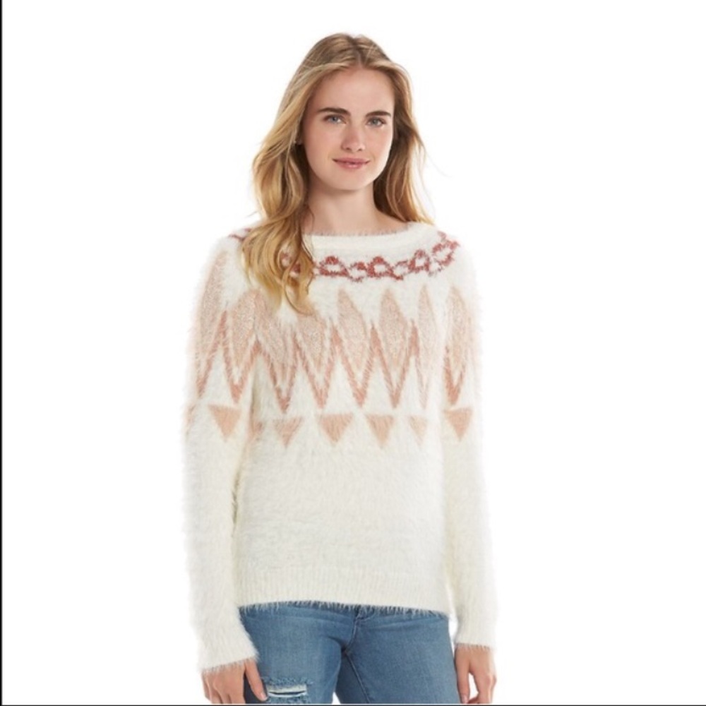 LC Lauren Conrad Shag Fairisle Sweater