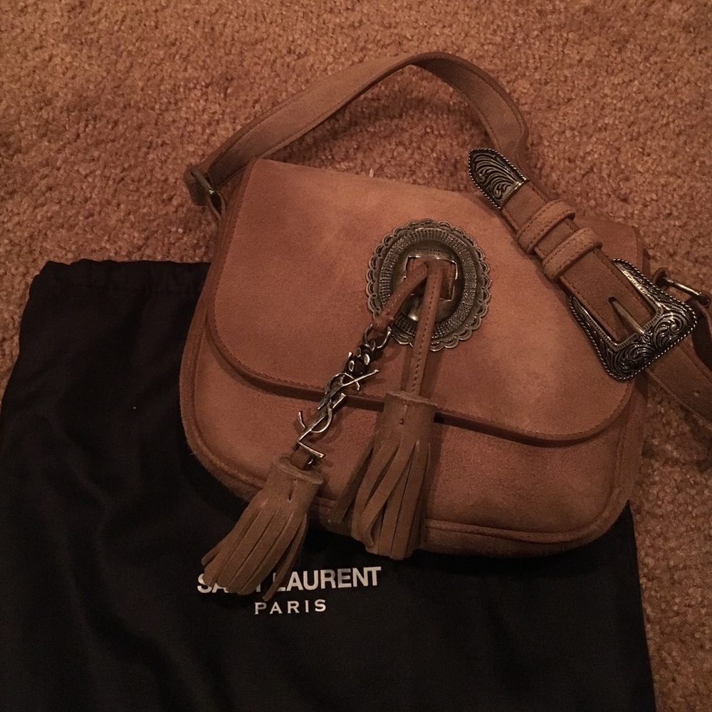 Brand new and Authentic Saint Laurent Suede Bag