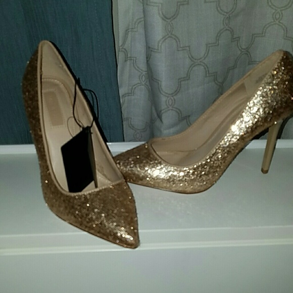 Gold Glitter High Heels