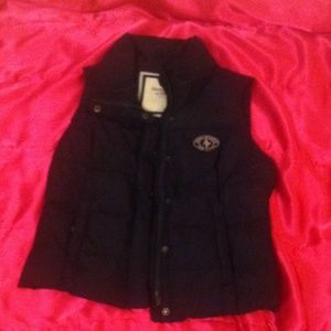 Navy blue A&F puffer down vest