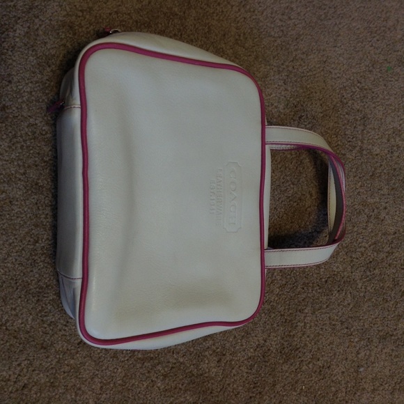 Coach white travel cosmetic bag