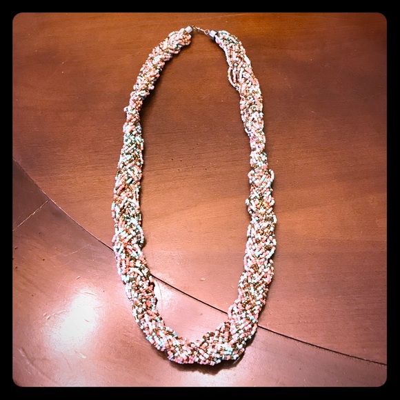 Multicolored long chunky necklace