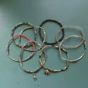 LOFT Set of 8 stretchy beaded bracelets