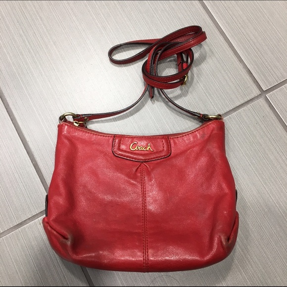 Coach Leather Red Crossbody Bag