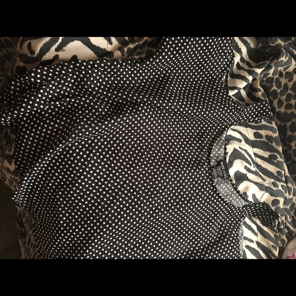 Polka dot off shoulder shirt