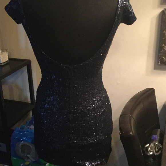 Navy blue sequence dress