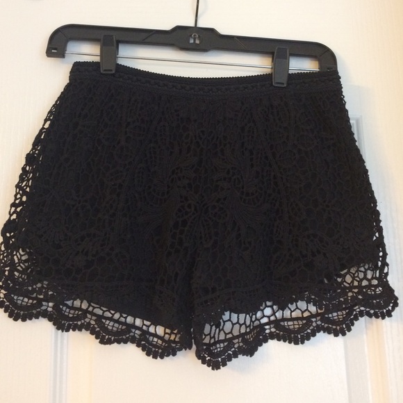 Black lace shorts