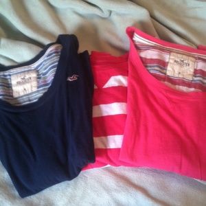 Lot of 3 Hollister and A&F long sleeved shirts.