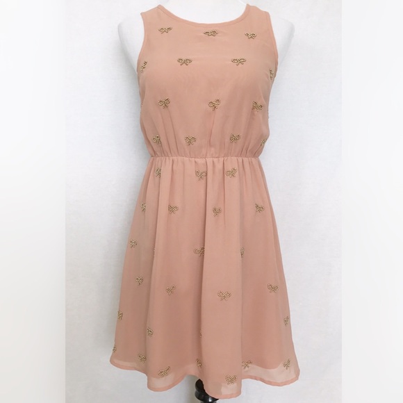 New Look Dresses & Skirts - NewLook Embedded Gold Beads Ribbon Dress