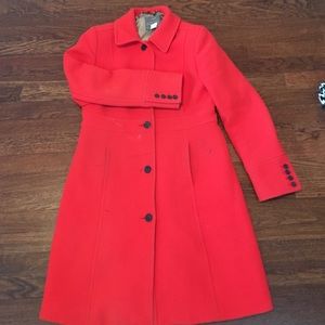 Vibrant red J Crew peacoat
