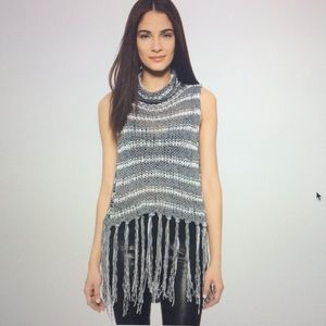 Free People Folksong Fringed Sleeveless Sweater
