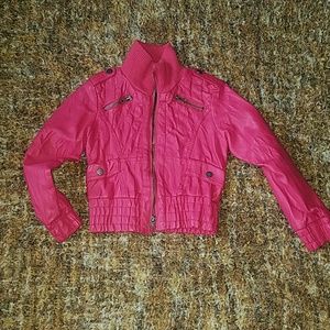Pink leather jacket
