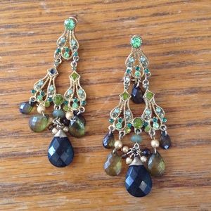 Green dangly earrings