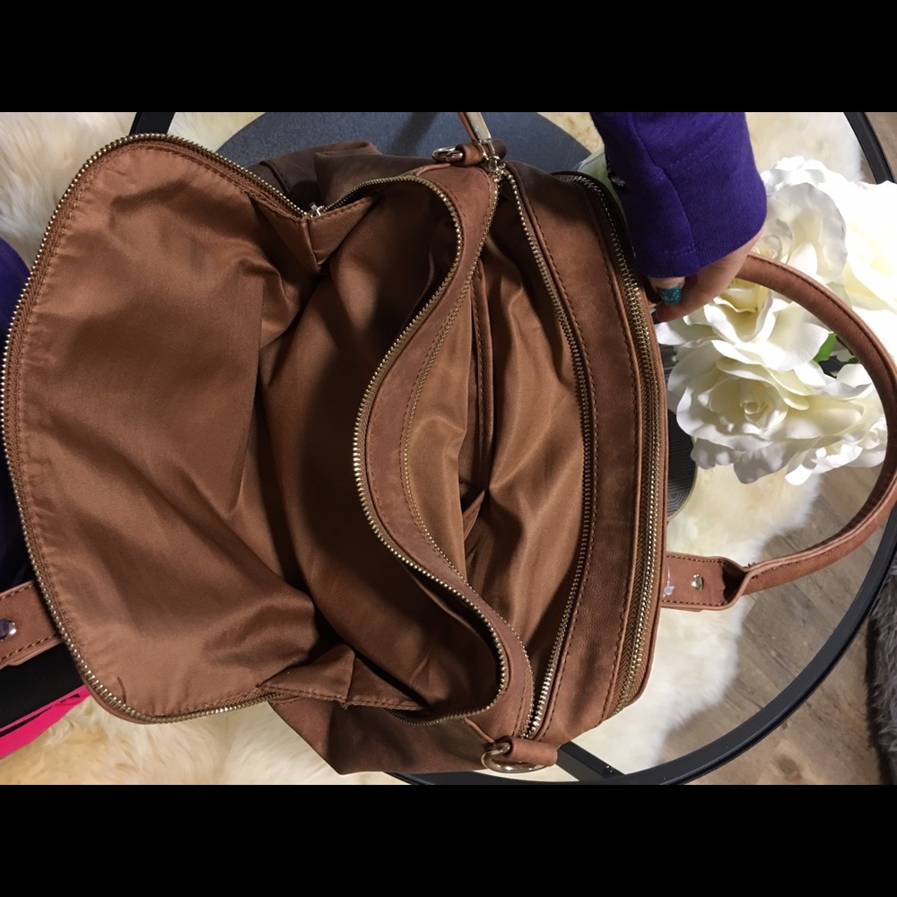 Free People Logan Satchel Vegan Tote in TAN - Picture 6 of 8