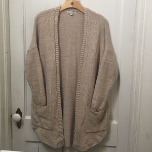 Long shirttail cardigan