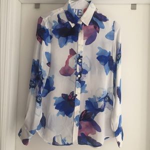 Banana Republic Dillon-fit watercolor blouse