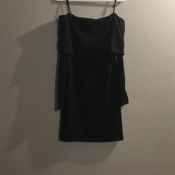 Strapless black dress