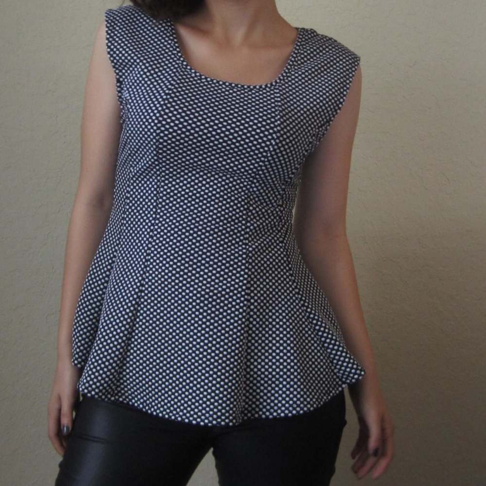 Polka Dot Peplum Top