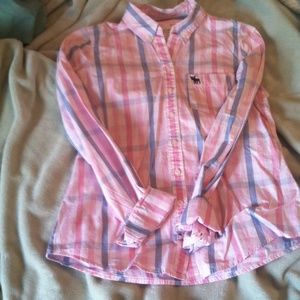 Light pink striped A&F button down