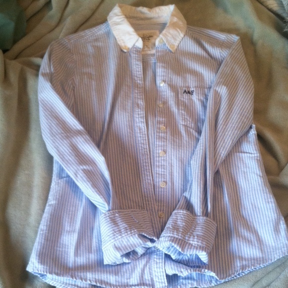 Light blue striped A&F button down