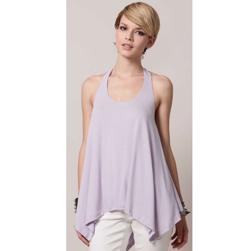 Alice + Olivia Curved Hem Halter Top