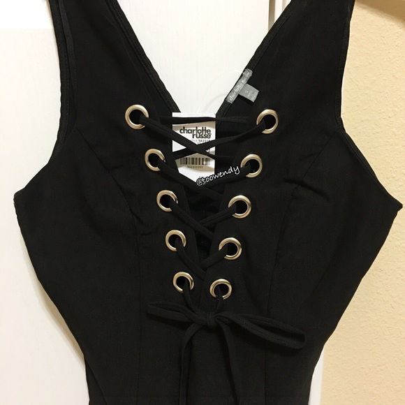 Charlotte Russe Millenium Lace-Up Bodysuit - Picture 3 of 4