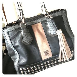 GUESS Women's Knoxville Black Satchel Tote