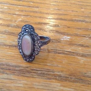 Antique white stone ring