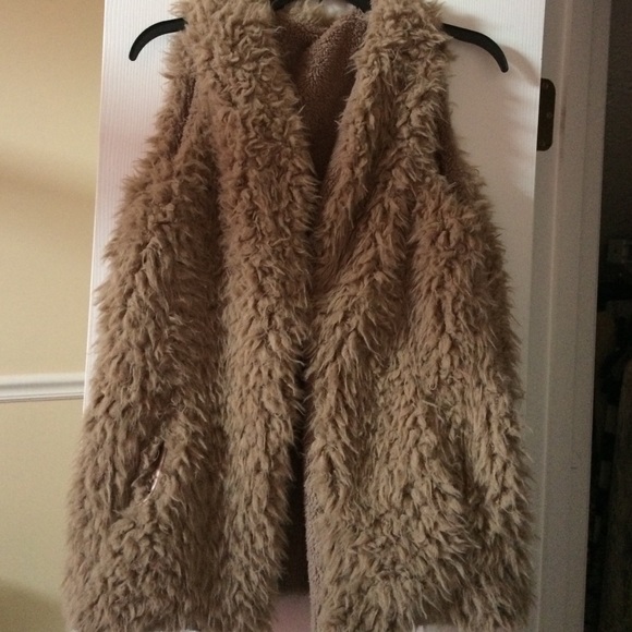 Ultra soft tan fur vest