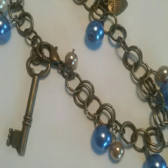 Blue Pearl Charm Bracelet with Custom Art - Picture 3 of 3