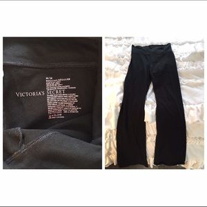 victoria's secret black fold-over yoga pants