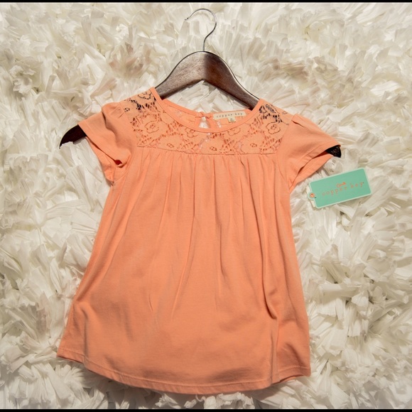 Copper Key Little Girls Lace Yoke Top