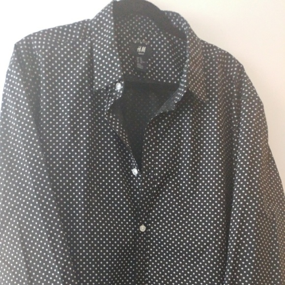 H&M black polka dot shirt.