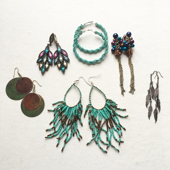 6 Pairs of Boho Fashion Earrings Lot
