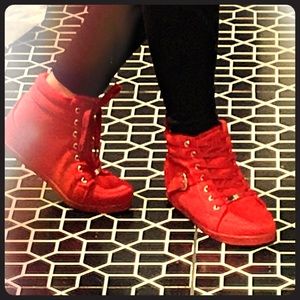 Red sneakers