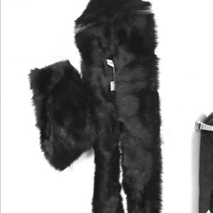 Faux fur infinity scarf and hat set