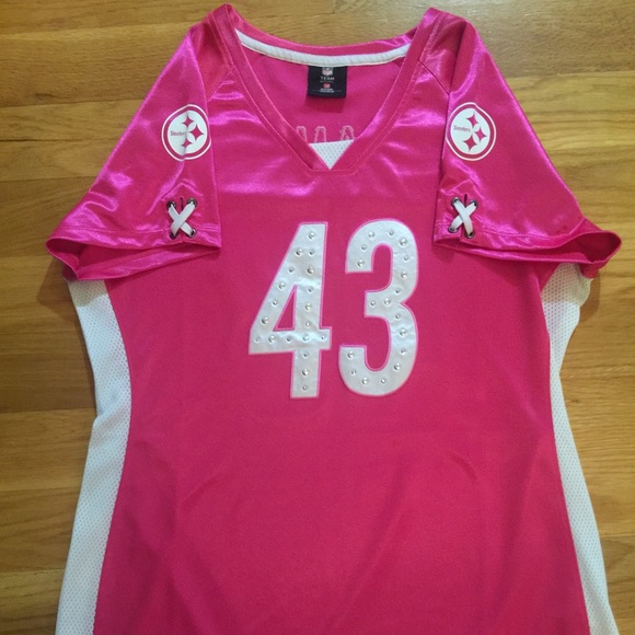 Tops - 🚪CLEAR OUT🚪Awesome jersey 💕Troy💕pink w/ bling
