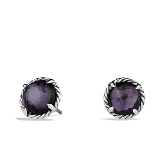 Chatelaine' Earrings with Faceted amethyst