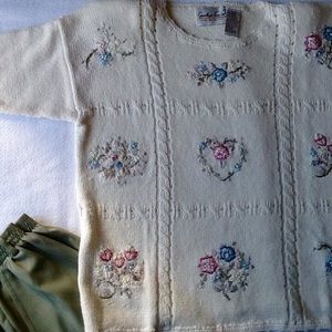 Beautiful beaded short sleeve sweater