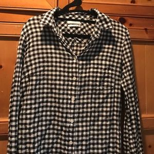 Gingham button down. Lightly worn