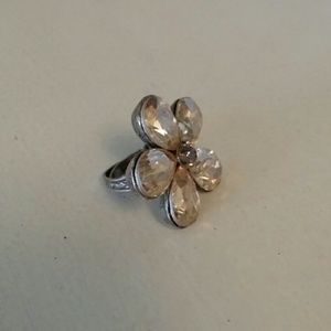 Anthropologie Swarovski Crystal Daisy Ring