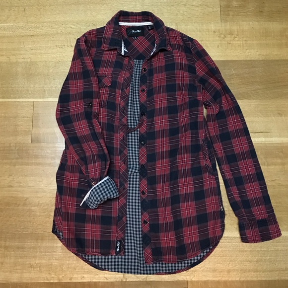 Miss Me tunic length flannel.