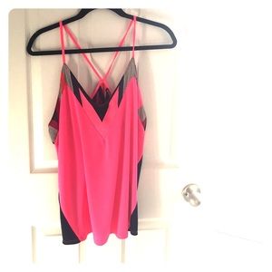 Express bright pink flowy tank top