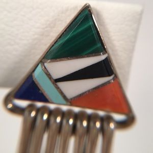 Jewelry - Inverted Triangle Sterling Silver Inlay Earrings Jewelry - Inverted Triangle Sterling Silver Inlay Earrings